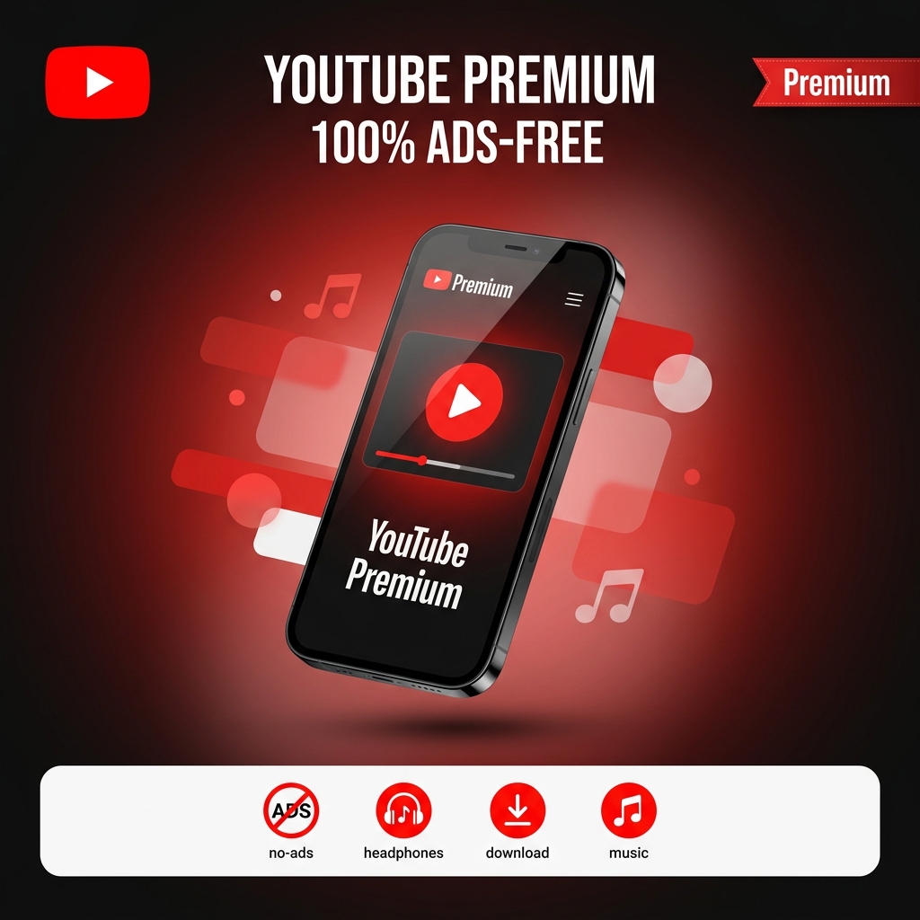 YouTube Premium Subscription - 100% Ads-Free